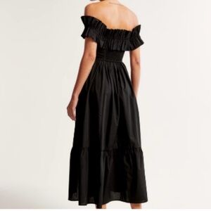 Abercrombie & Fitch Black Off-Shoulder Midi Dress